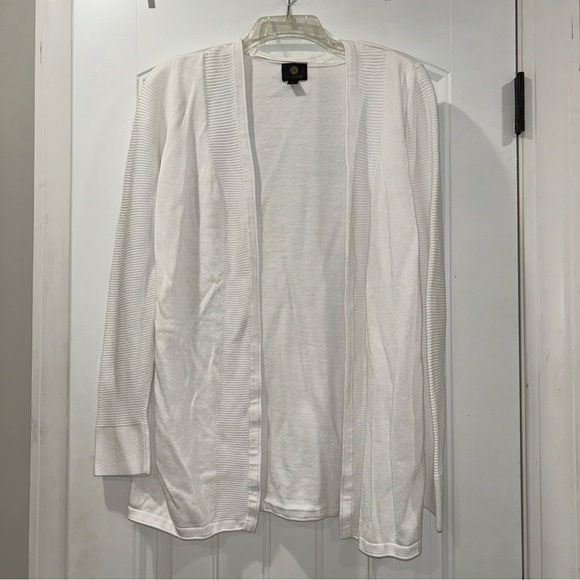 JM Collection White Cardigan Women’s Medium - Picture 1 of 7